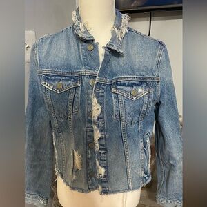 GRLFRND Cara Distressed Denim Jacket Women’s Size S